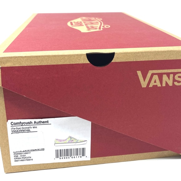 VANS Women's Size ComfyCush Authentic Tie-Dye Orchid Low Sneakers VN0A3WM749L - Picture 10 of 11